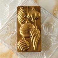 Форма д/шок. "Chocolate Bar Xmas spirit" 154х77мм h15мм, 100гр, 3 ячейки, п/к PC5058FR